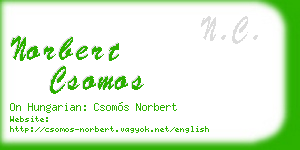 norbert csomos business card